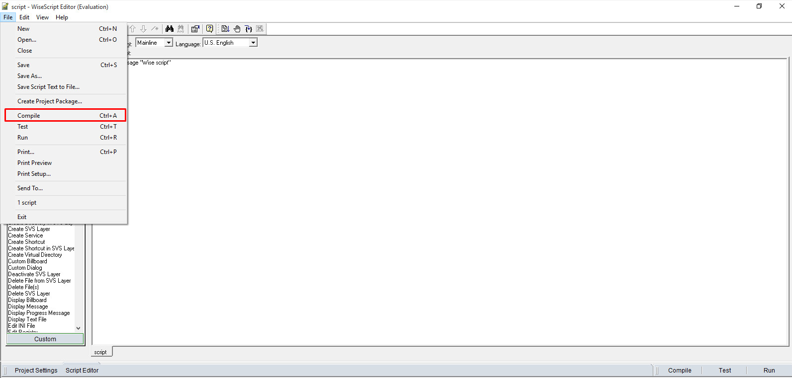 wisescript package editor